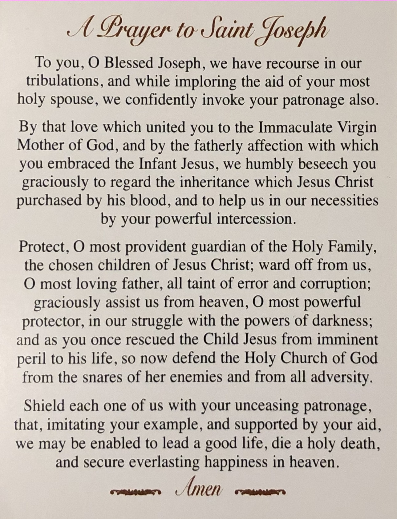 St Joseph, patron of the Vocations Society